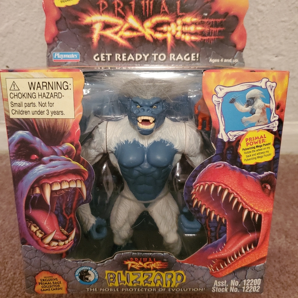 New in Box Rare Primal Rage Blizzard Action Figure